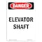 Signmission Safety Sign, OSHA Danger, 10" Height, Elevator Shaft, Portrait OS-DS-D-710-V-2242 - alternate 1